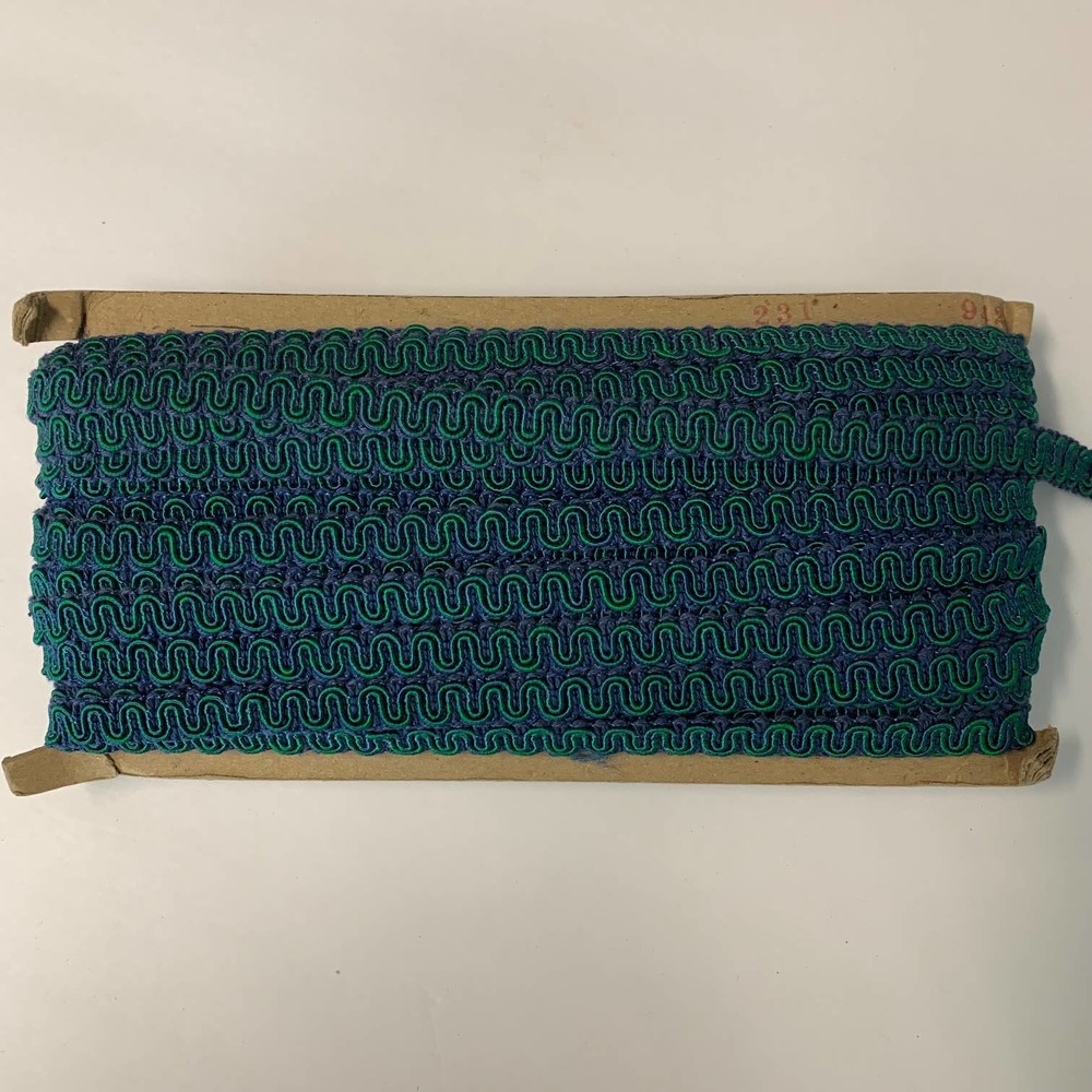 Vintage Blue/Green Braided Trim 35‎ Yards NOS
